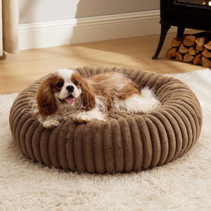 Plush Round Pet Bed With Warm Winter Cushion